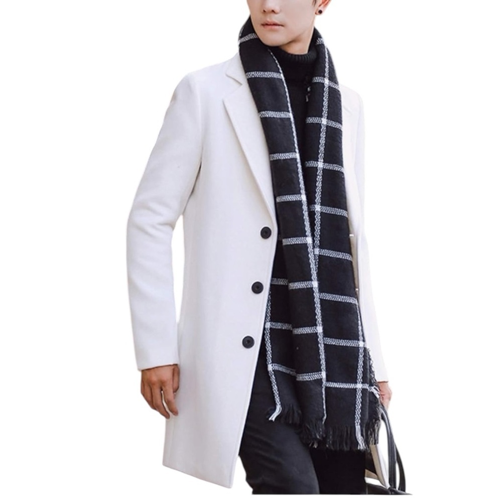 NWT MEN Springrain overcoat 3 button closure pockets lined Sz 2XL White